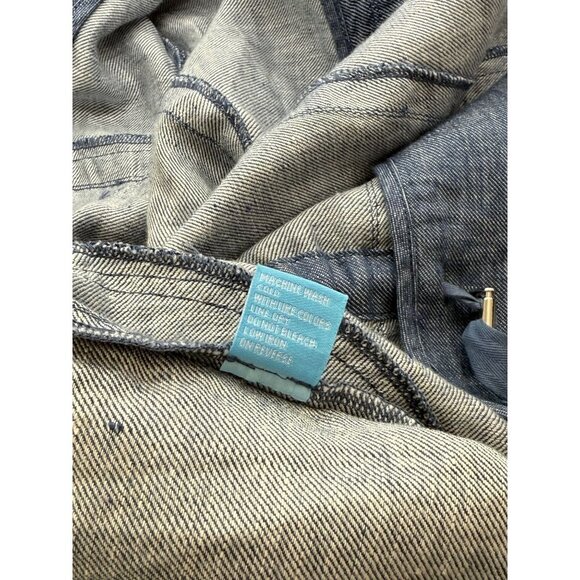J. McLaughlin Linen Blazer Jacket Blue Denim Cinch Waist Long Sleeve Soft Size S - Picture 10 of 11